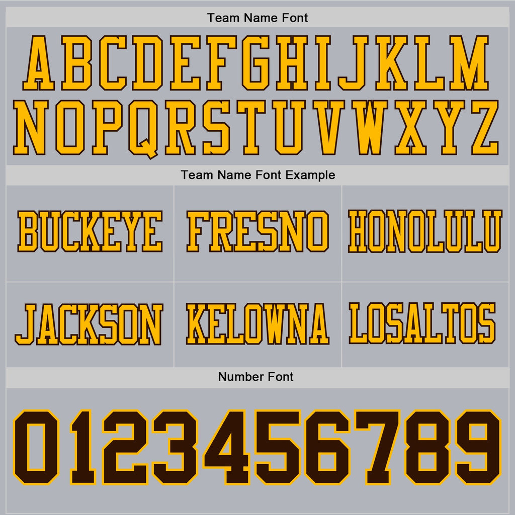 Custom Gray Brown-Gold Authentic Football Jersey