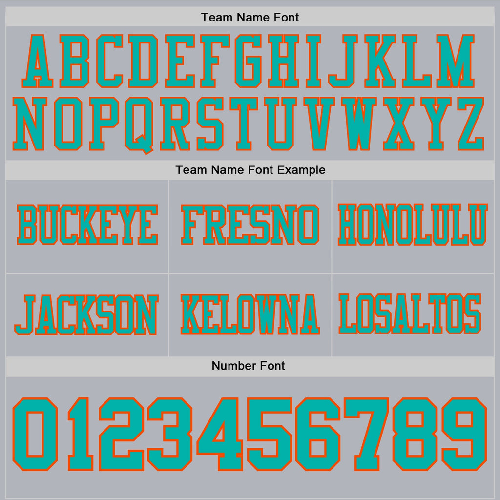 Custom Gray Aqua-Orange Authentic Football Jersey