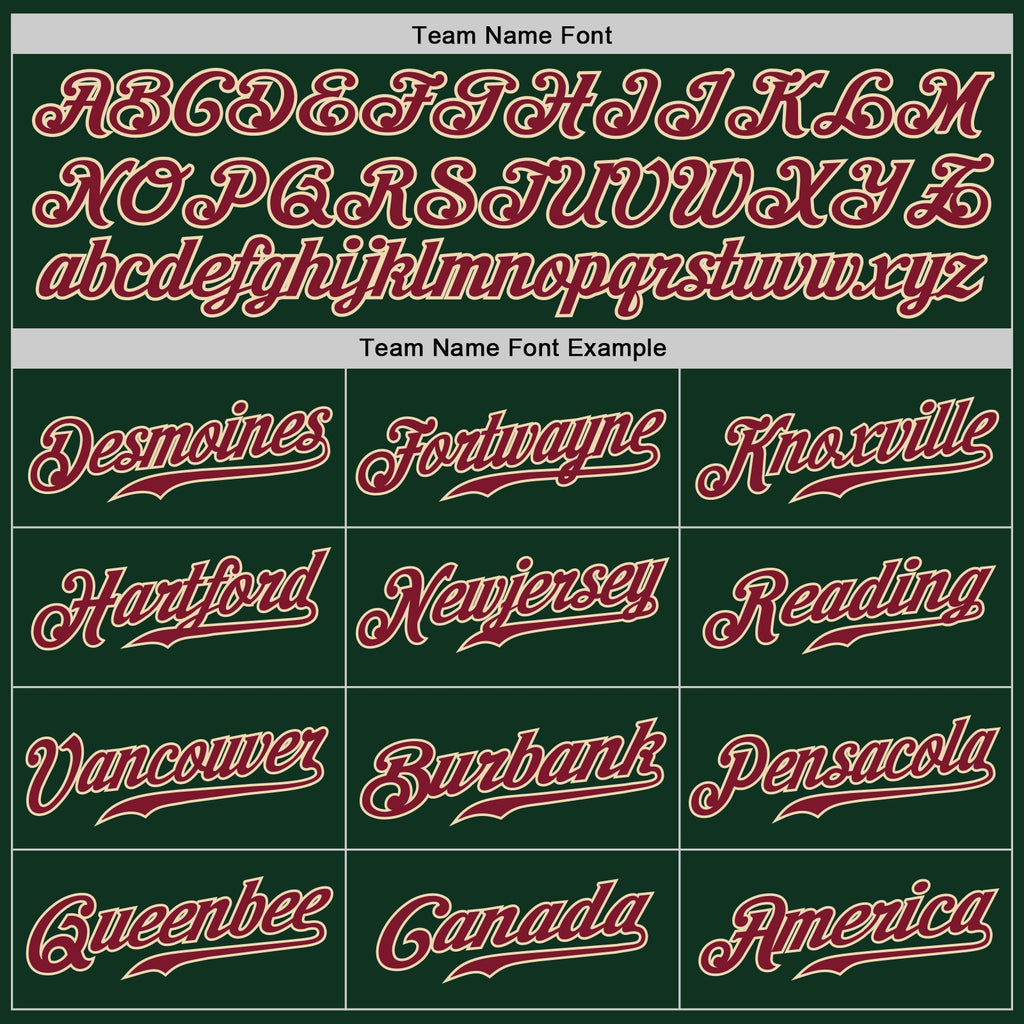 Custom Green Crimson-City Cream Authentic Baseball Jersey