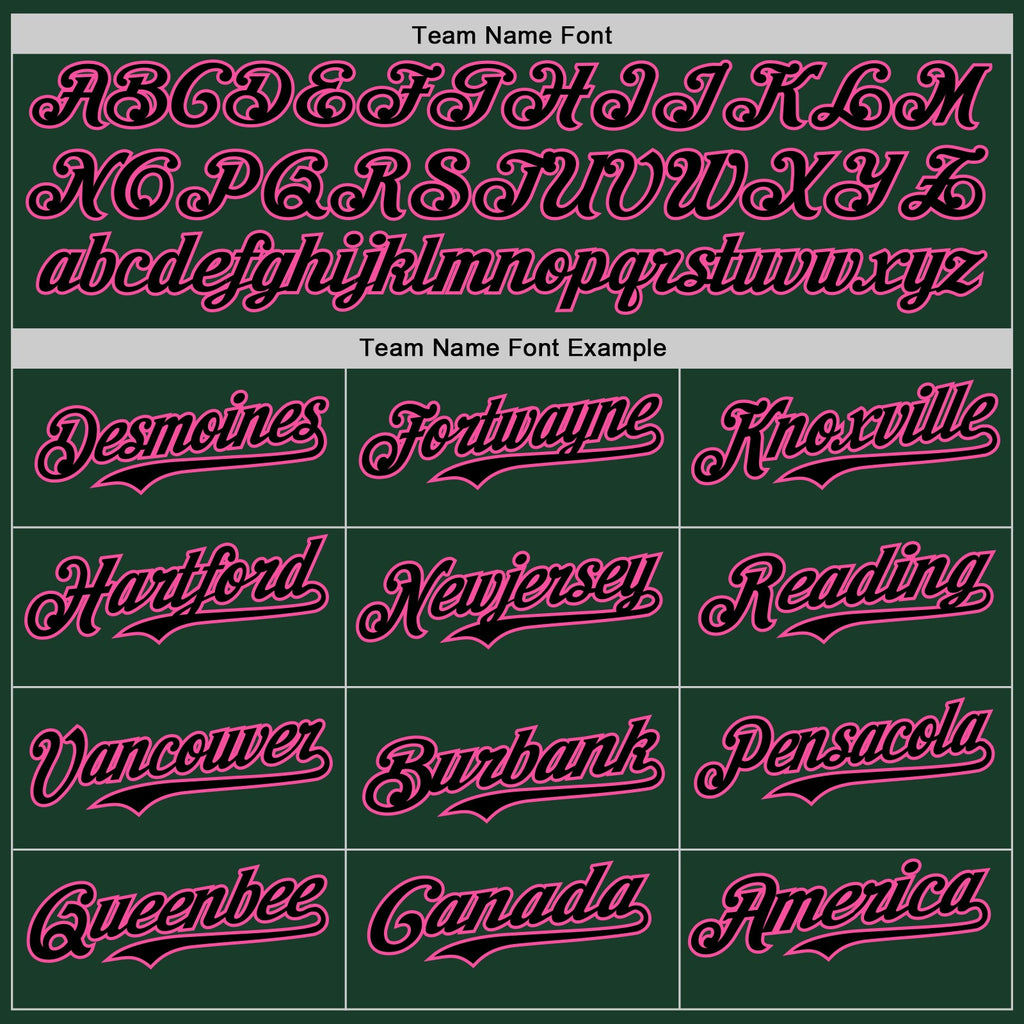 Custom Green Black-Pink Authentic Baseball Jersey