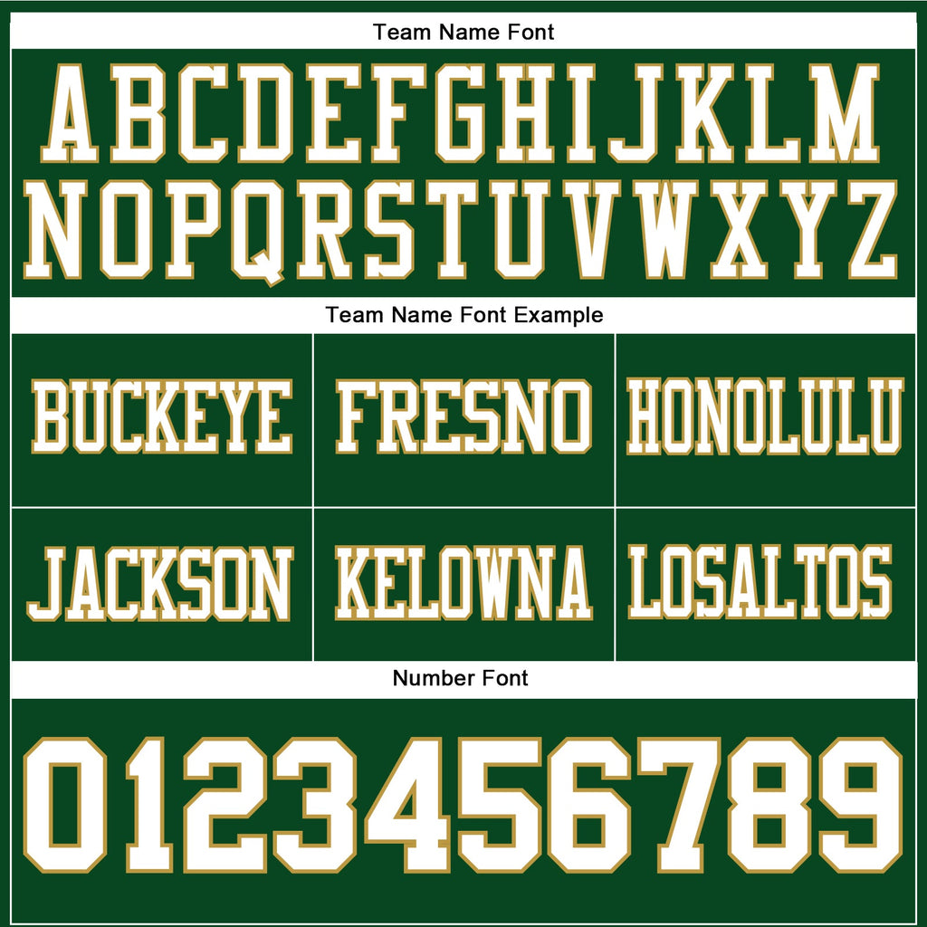 Custom Green White-Old Gold Authentic Football Jersey