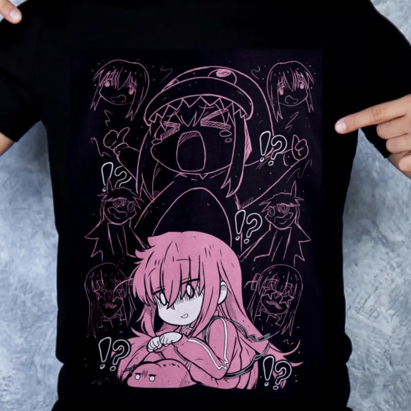 Hitori Gotou Bocchi Rock Yamada Nijika Ijichi Anime Girl Anime Manga Anime T-Shirts