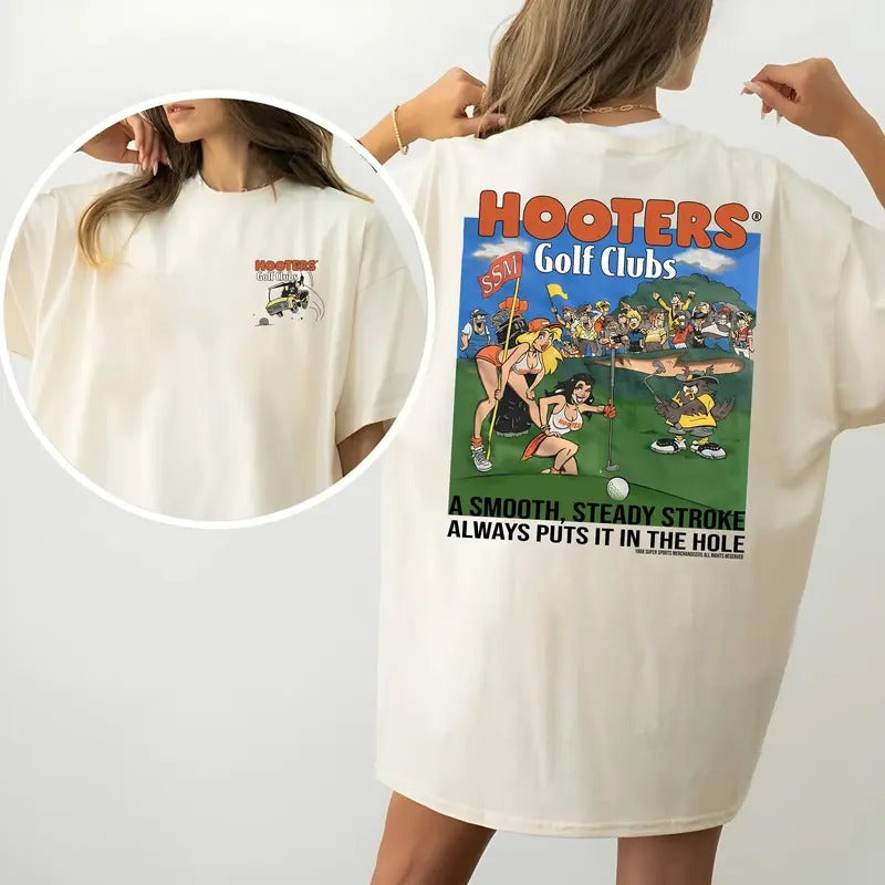 Hooters Golf Club Double Sides Printed Fabric Menswear Top Mid T-Shirts