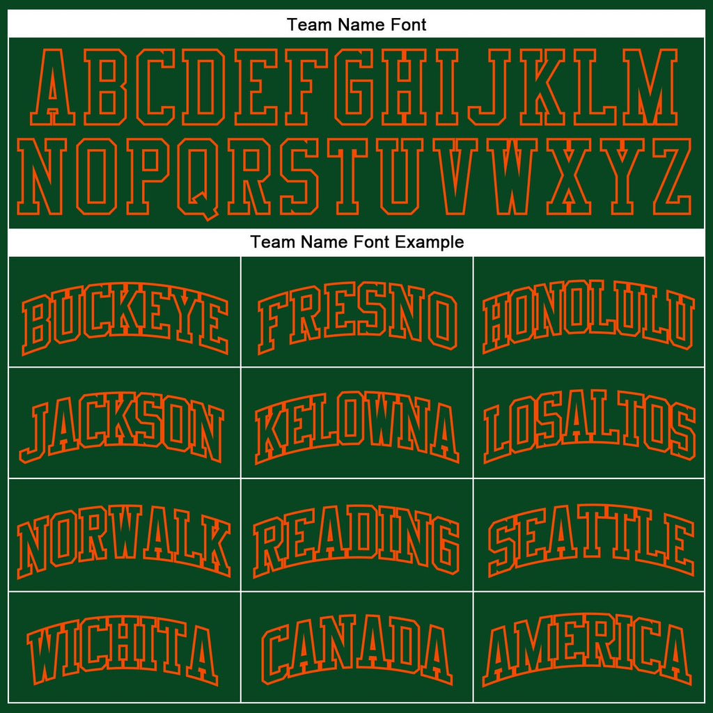 Custom Hunter Green Green-Orange Authentic Throwback Basketball Jersey