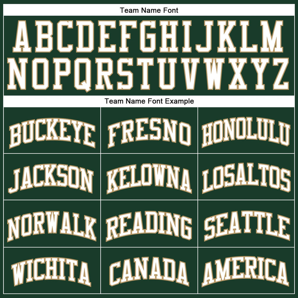 Custom Hunter Green White-Old Gold Authentic Throwback Basketball Jersey