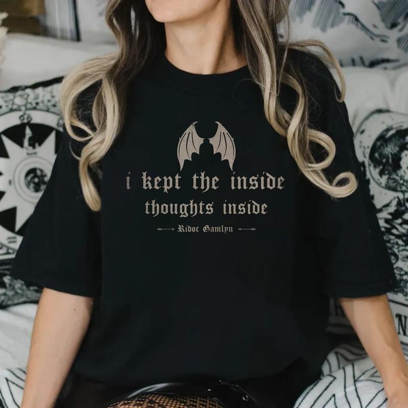 I Kept Inside Thoughts Inside Shirt Quest Squad Fourth Wing Shirt Bookish Dragon Rider Book Lover T-Shirts