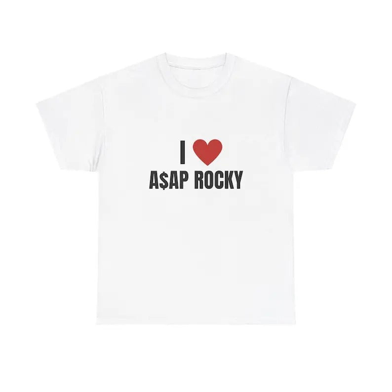 I Love Asap Rocky Heavy Shirt Him Her Menswear Cotton Classic Casual Basic Short Sleeve T-Shirts