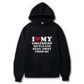 I Love My Girlfriend So Please Stay Away Me Funny Saying Quote Couple Casual Daily T-Shirts