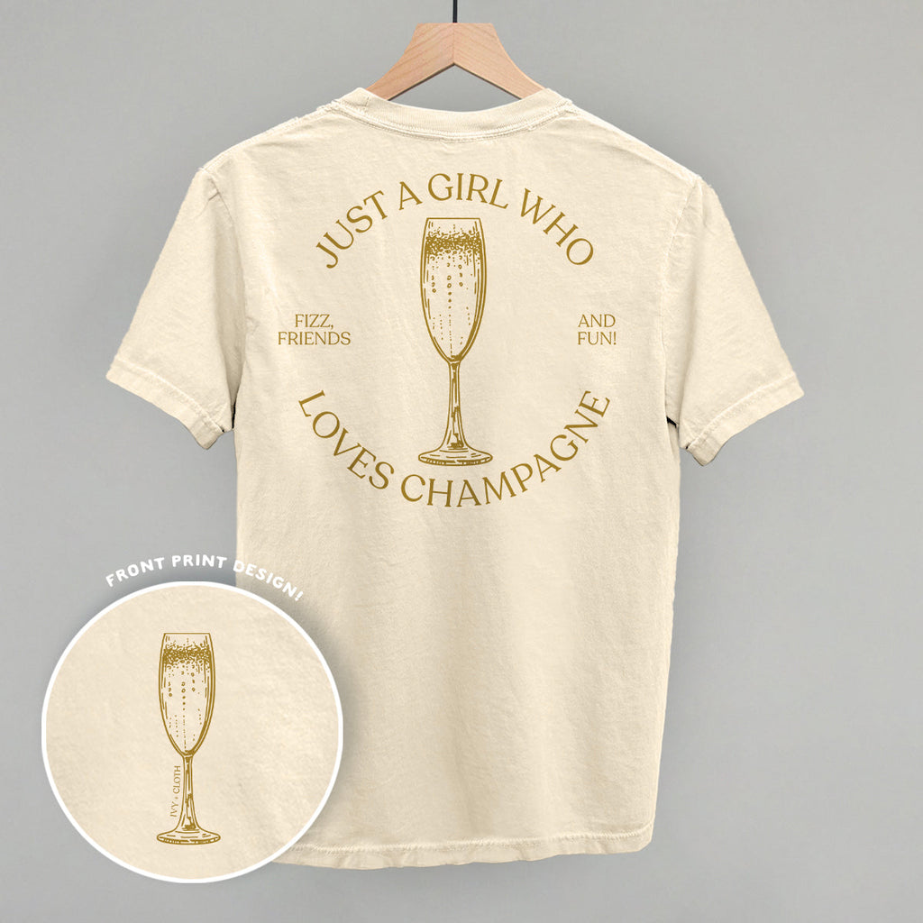 Girl Loves Champagne Back Unisex T-shirt, Sweatshirt, Hoodie (1)