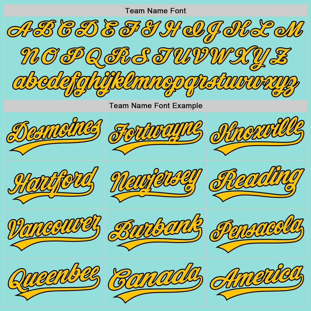 Custom Ice Blue Black-Yellow Authentic Baseball Jersey