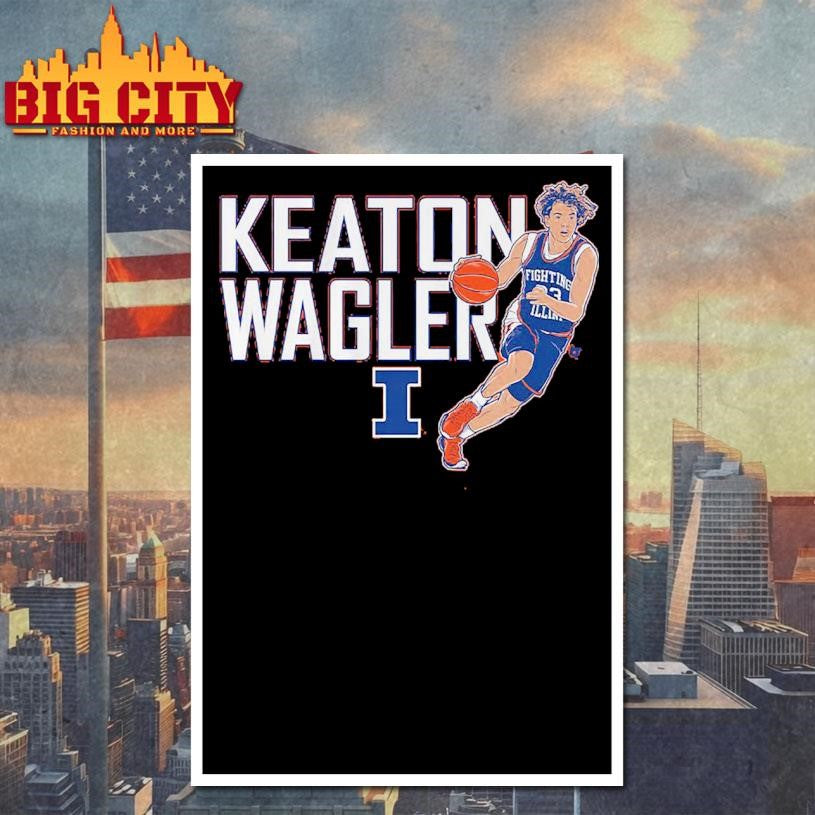 Illinois Basketball Keaton Wagler Name Pose Shirt