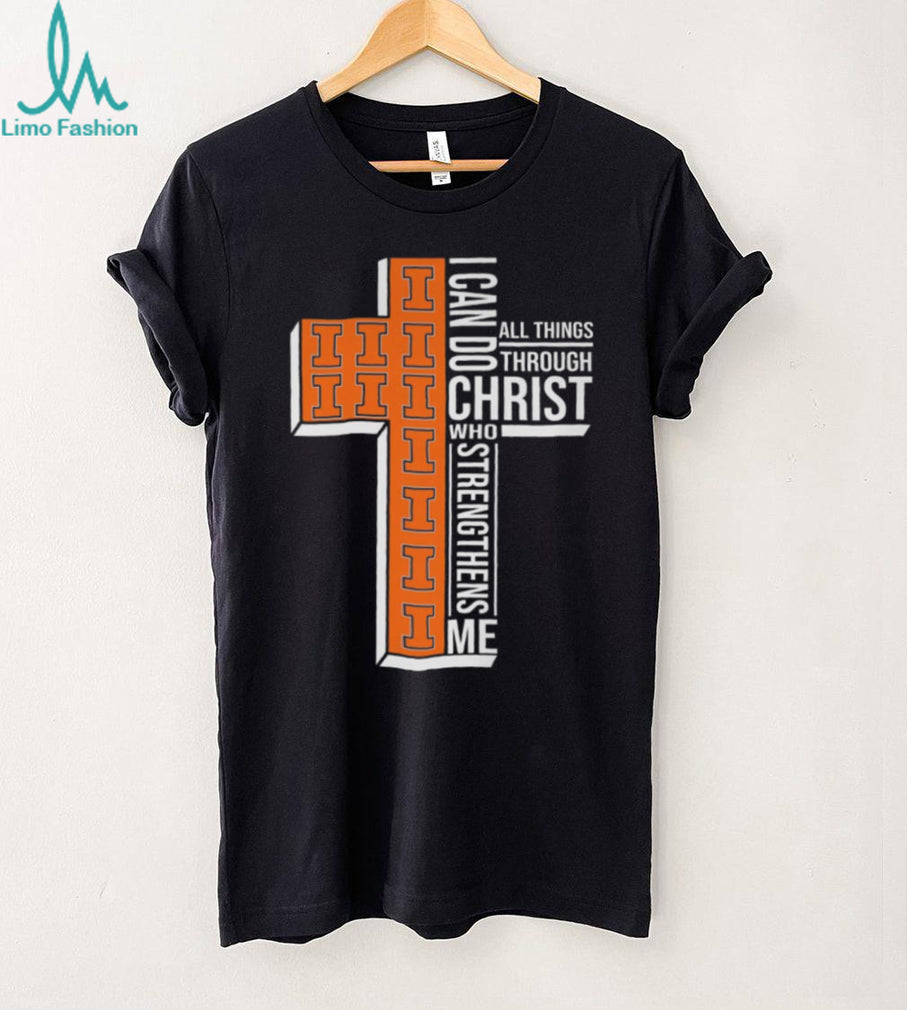 Illinois Fighting Illini Cross I Can Do All Things Through Christ Shirt