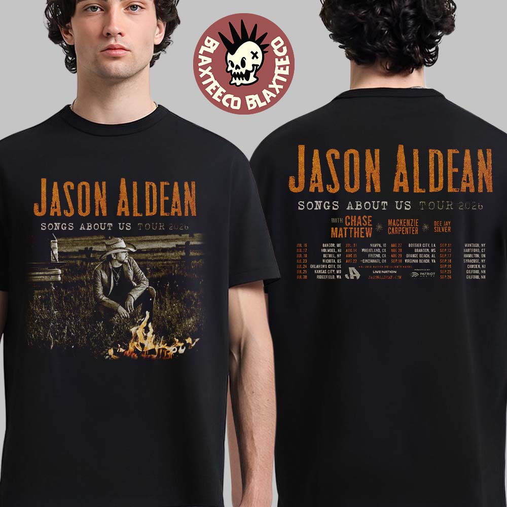 Jason Aldean Songs Us Tour 2026 North America Schedule Dates Two Sided Tee (1)