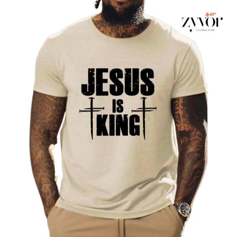 Jesus Is King Shirt Casual Crew Neck Short Sleeve Tops Perfect T-Shirts