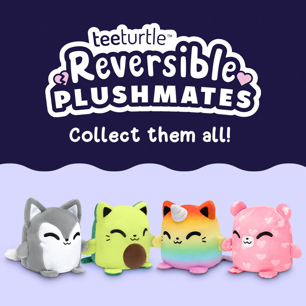 TeeTurtle Reversible Cat Plushmate (Black)