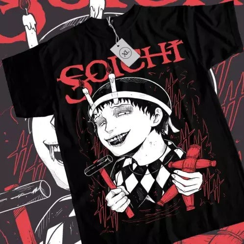 Junji Ito Souichi Horror Japan Guro Anime Manga Black Shirt All Size T-Shirts