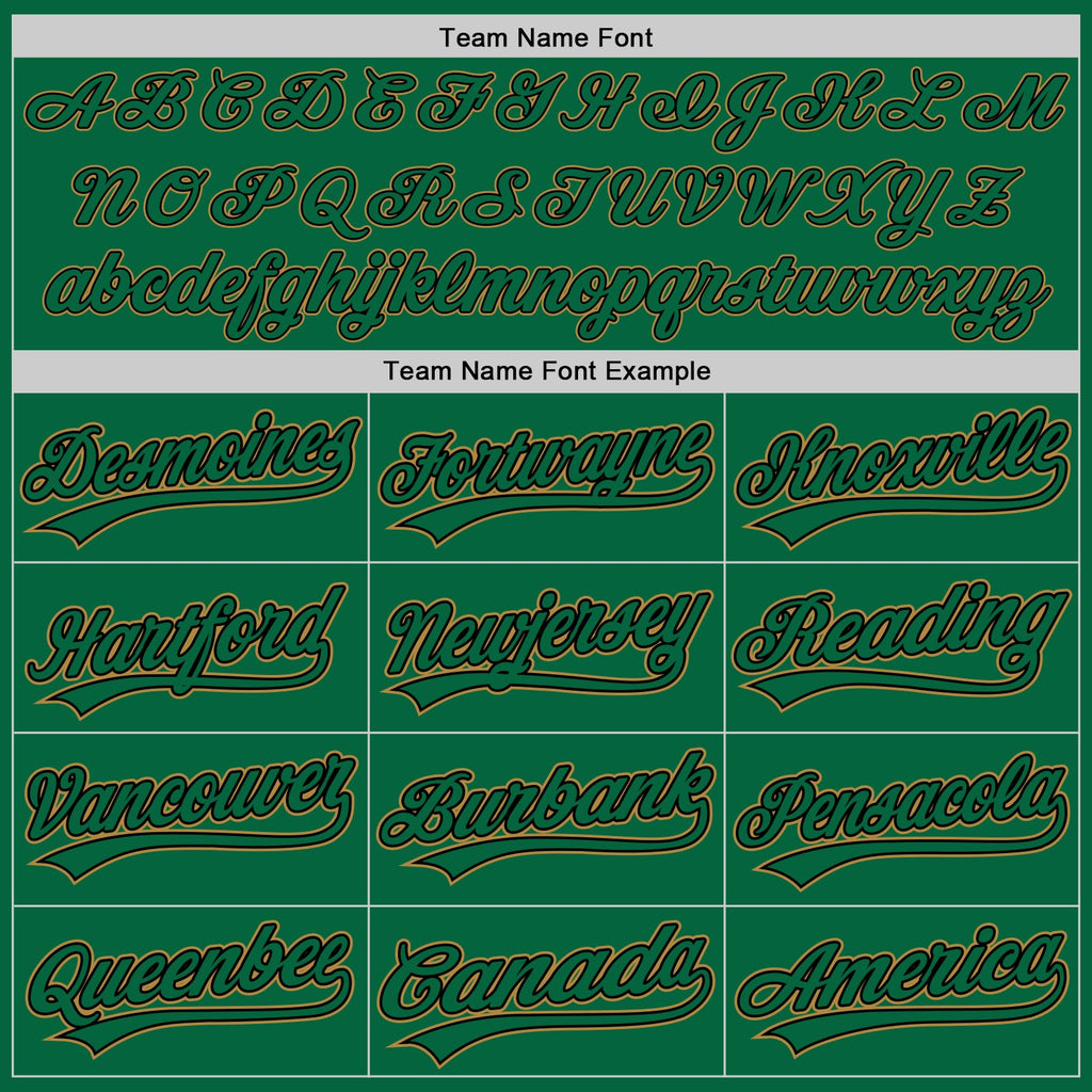 Custom Kelly Green Kelly Green Black-Old Gold Authentic Baseball Jersey
