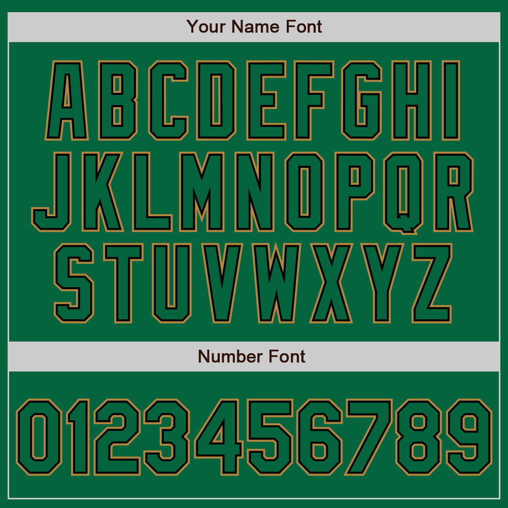 Custom Kelly Green Kelly Green Black-Old Gold Authentic Baseball Jersey
