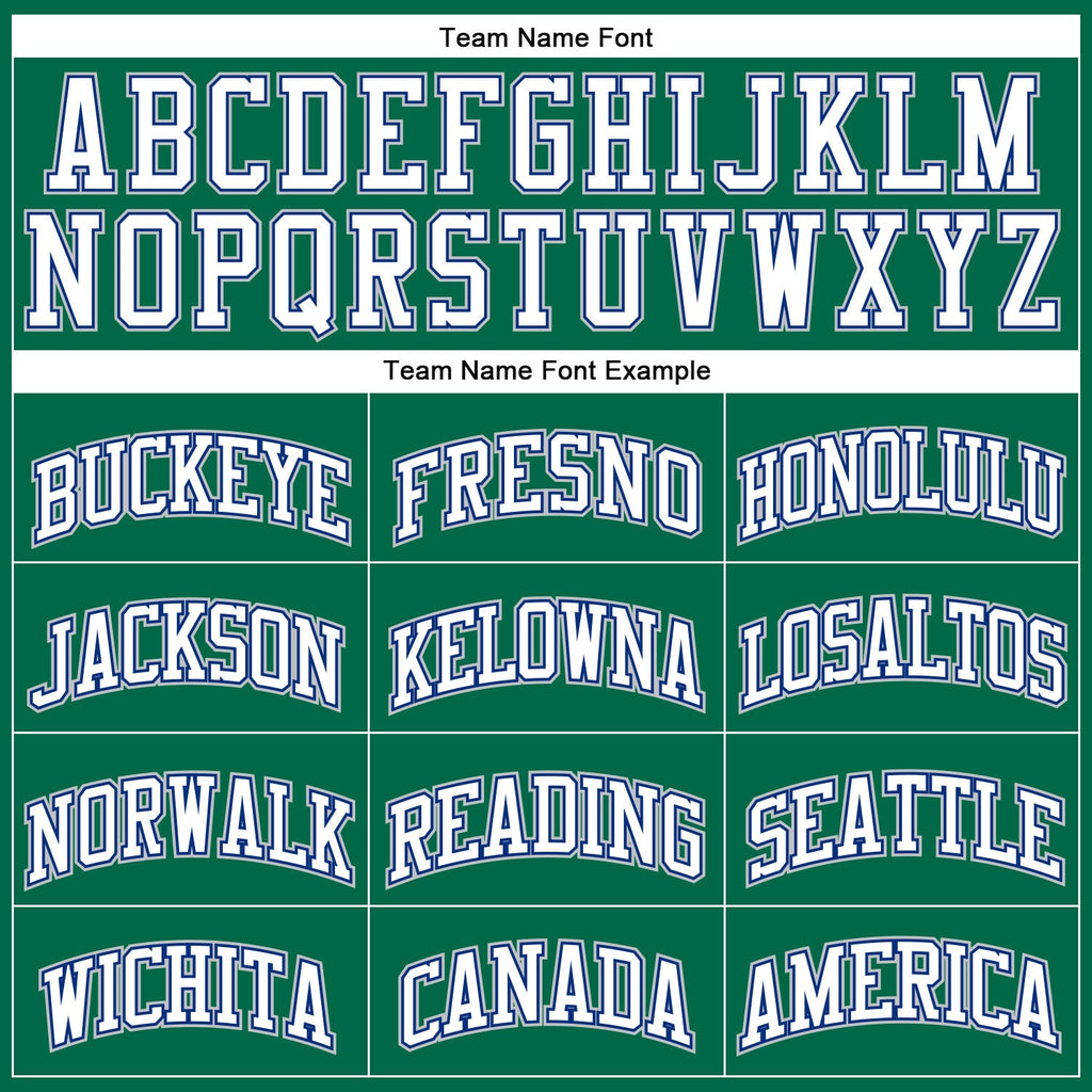 Custom Kelly Green White Royal-Gray Authentic Throwback Basketball Jersey