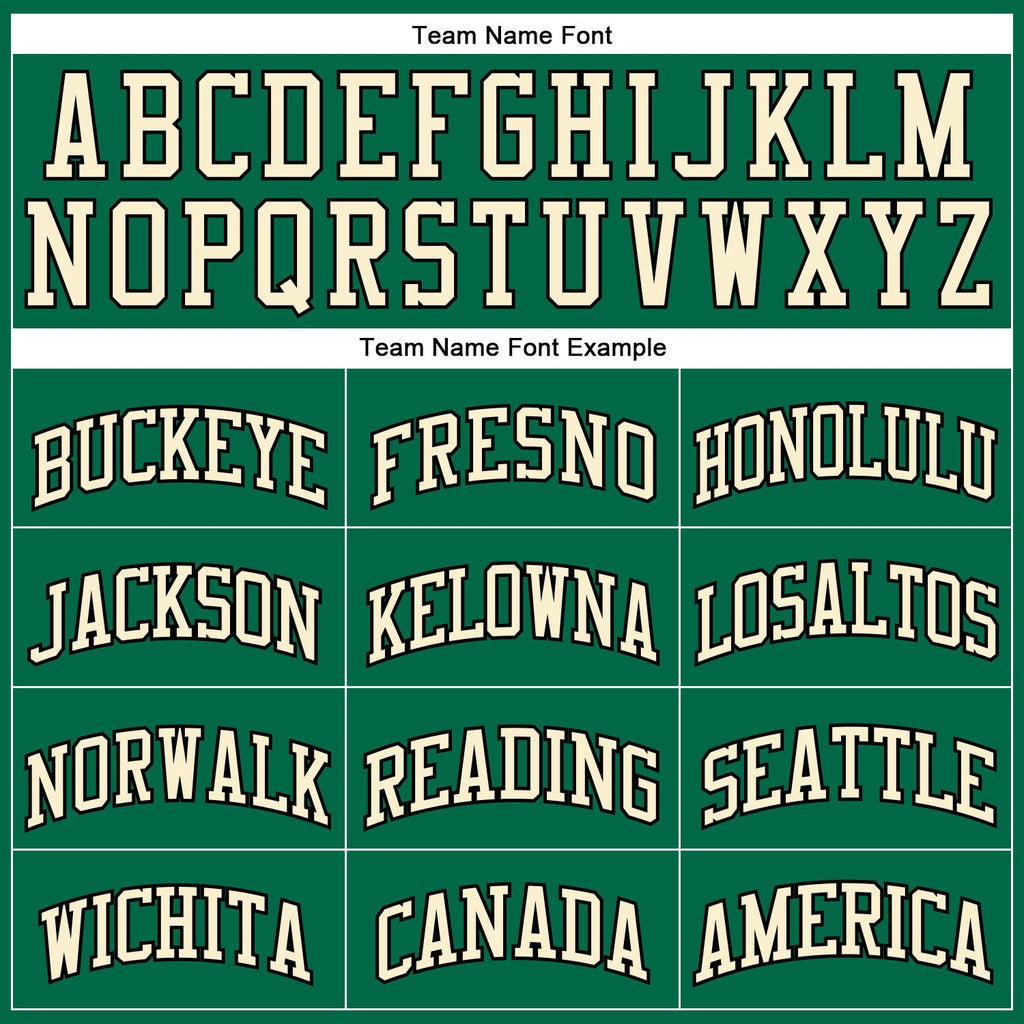 Custom Kelly Green Cream-Black Authentic Throwback Basketball Jersey