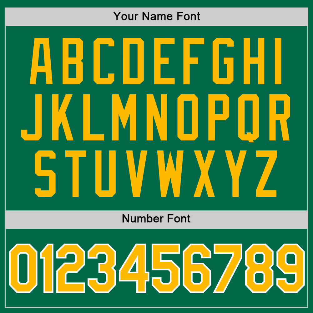 Custom Kelly Green Gold-White Authentic Throwback Baseball Jersey
