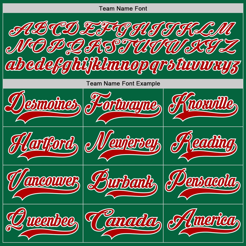 Custom Kelly Green Red-White Hockey Lace Neck Jersey