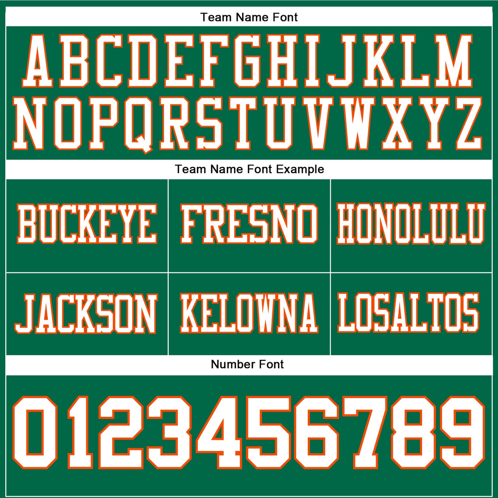 Custom Kelly Green White-Orange Authentic Football Jersey