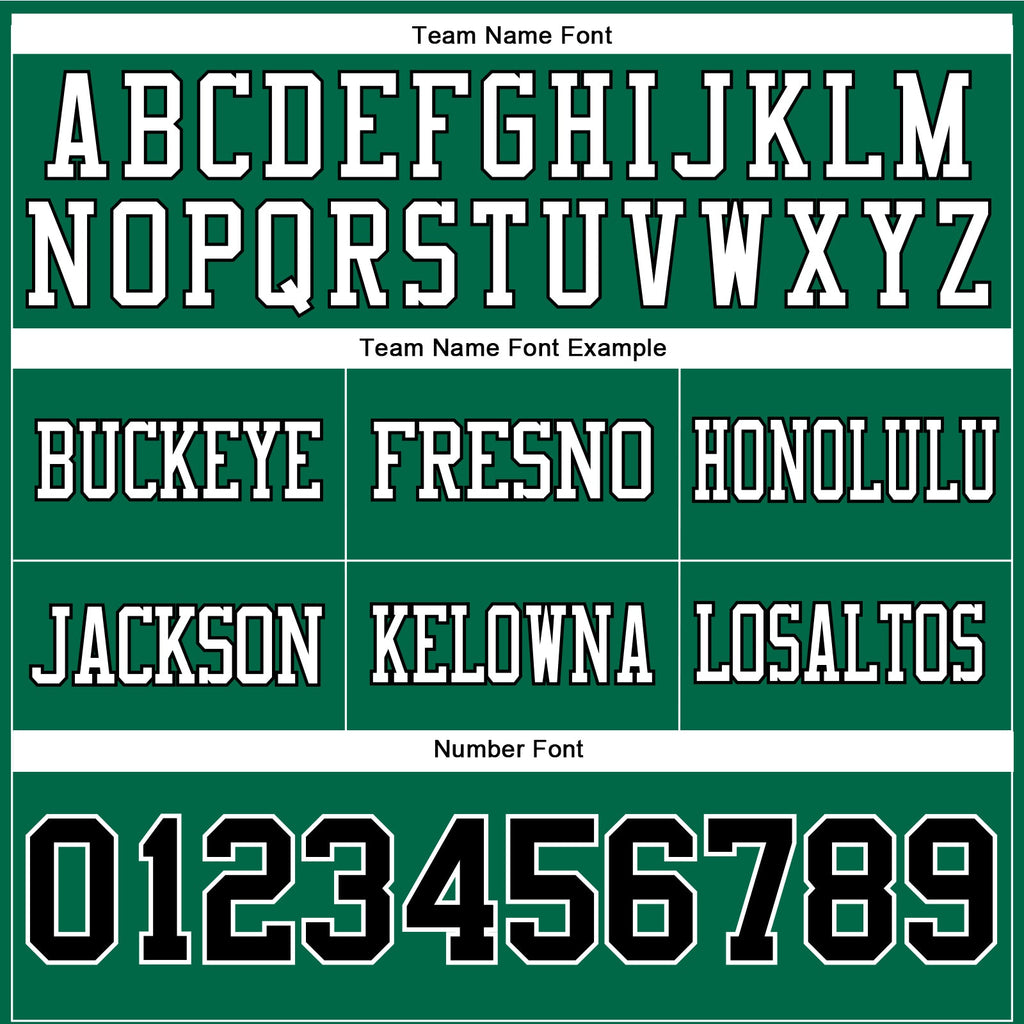 Custom Kelly Green Black-White Authentic Football Jersey