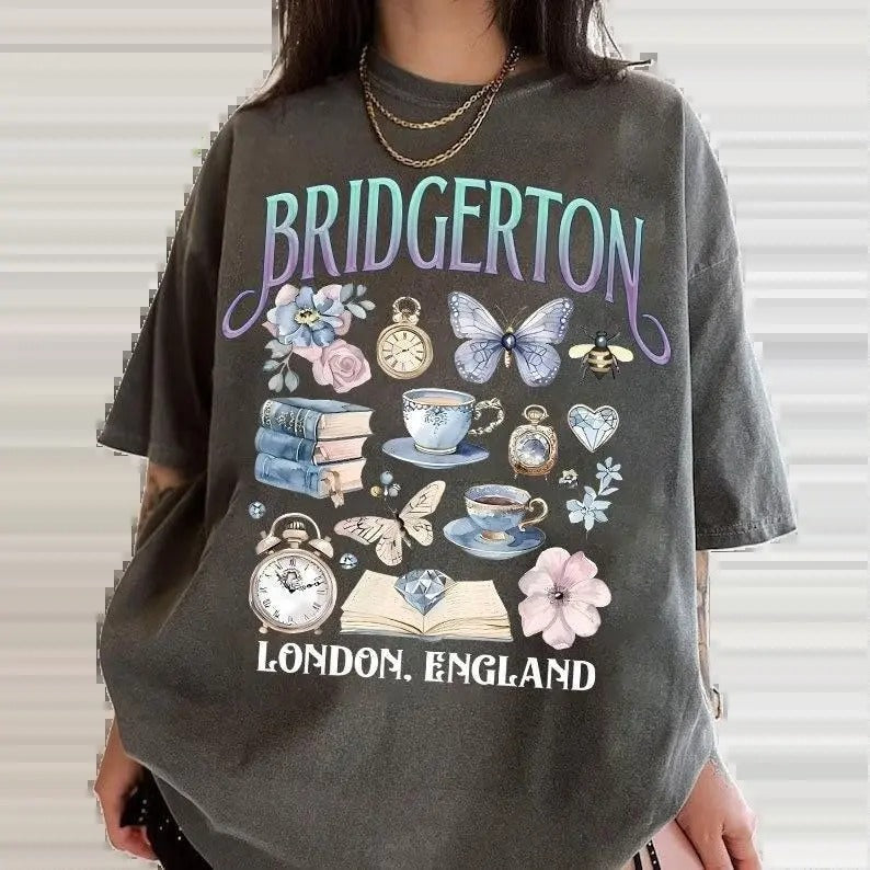 Lady Whistledown'S Tea House Shirt Bridgerton Shirt Throne Glass Book Spill Dark Romance Shirts T-Shirts