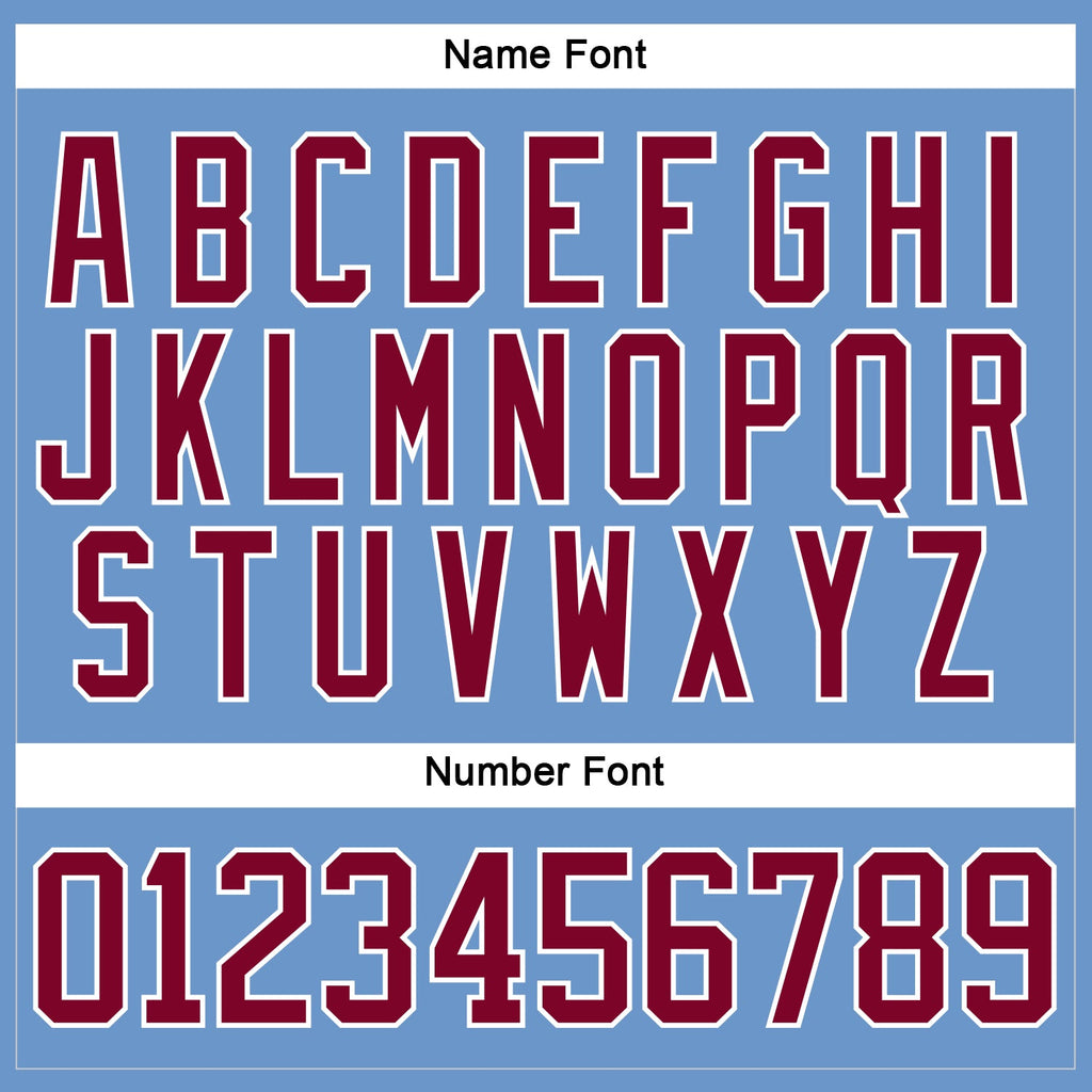 Custom Light Blue Maroon-White Hockey Jersey