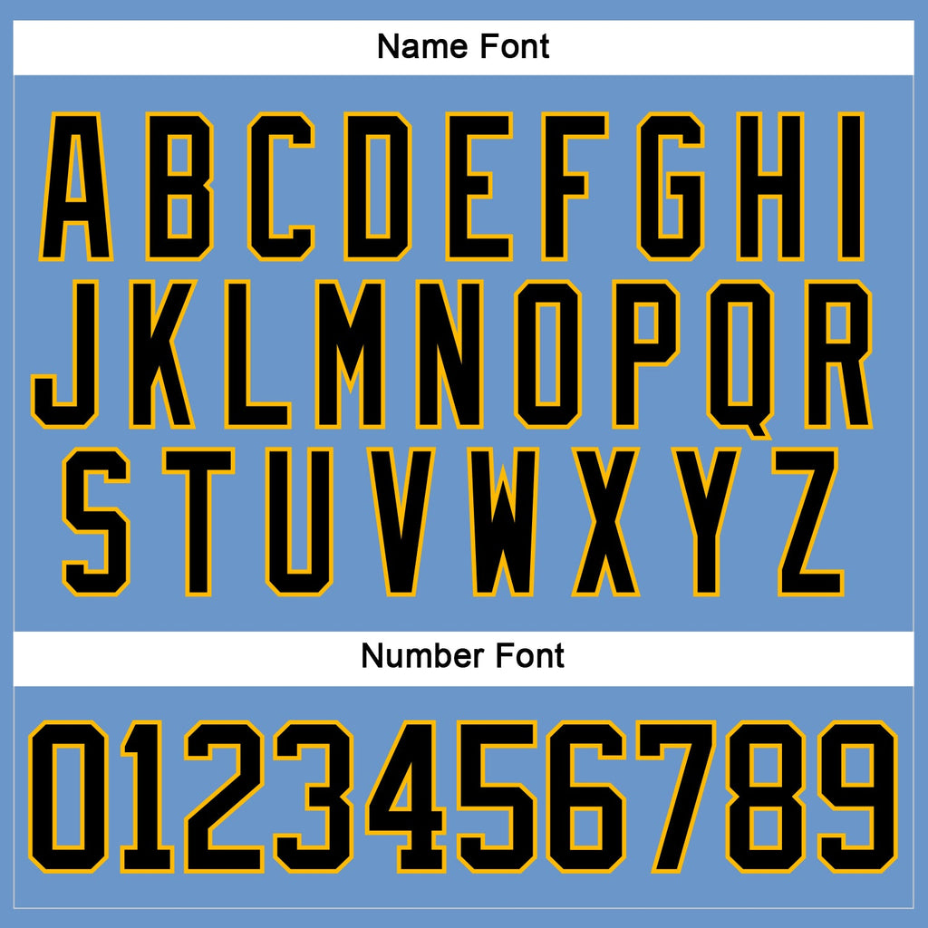Custom Light Blue Black-Gold Hockey Jersey