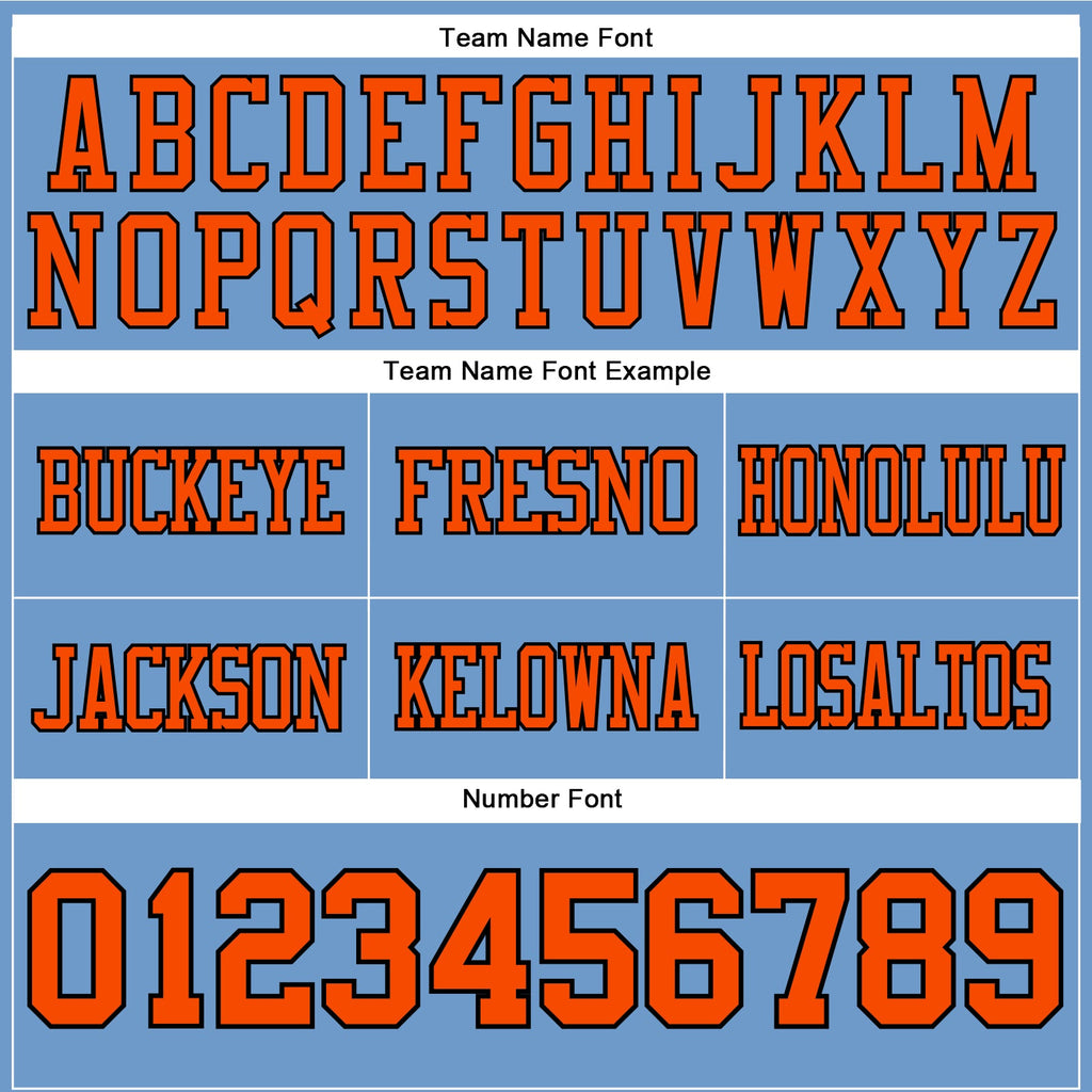 Custom Light Blue Orange-Black Authentic Football Jersey