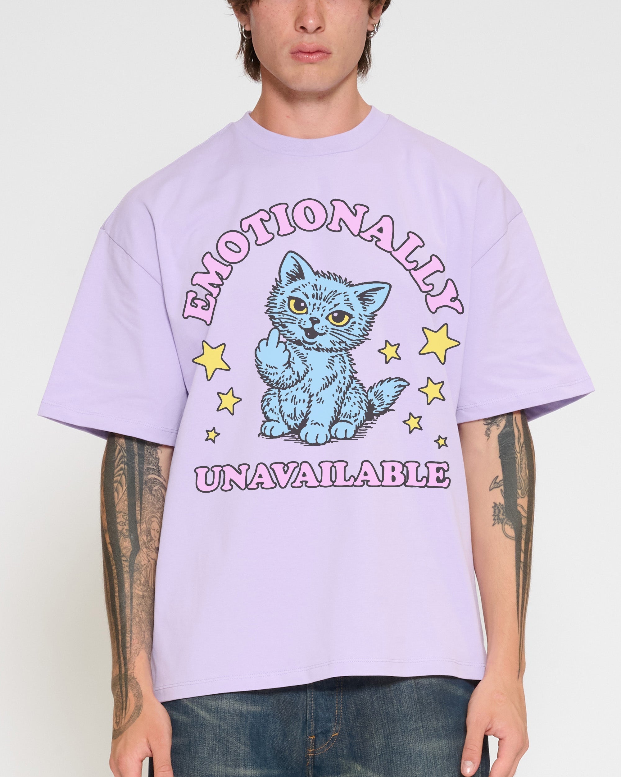 Emotionally Unavailable Cat Oversized Tee