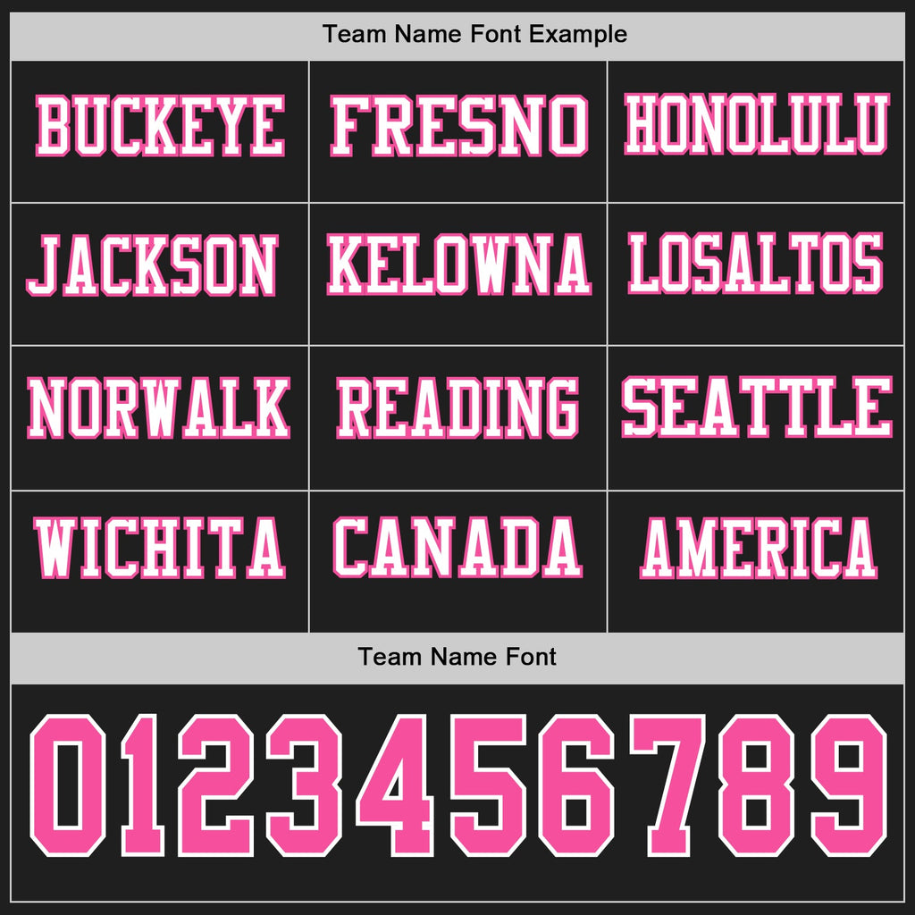 Custom Black Pink-White Long Sleeve Authentic Football Jersey