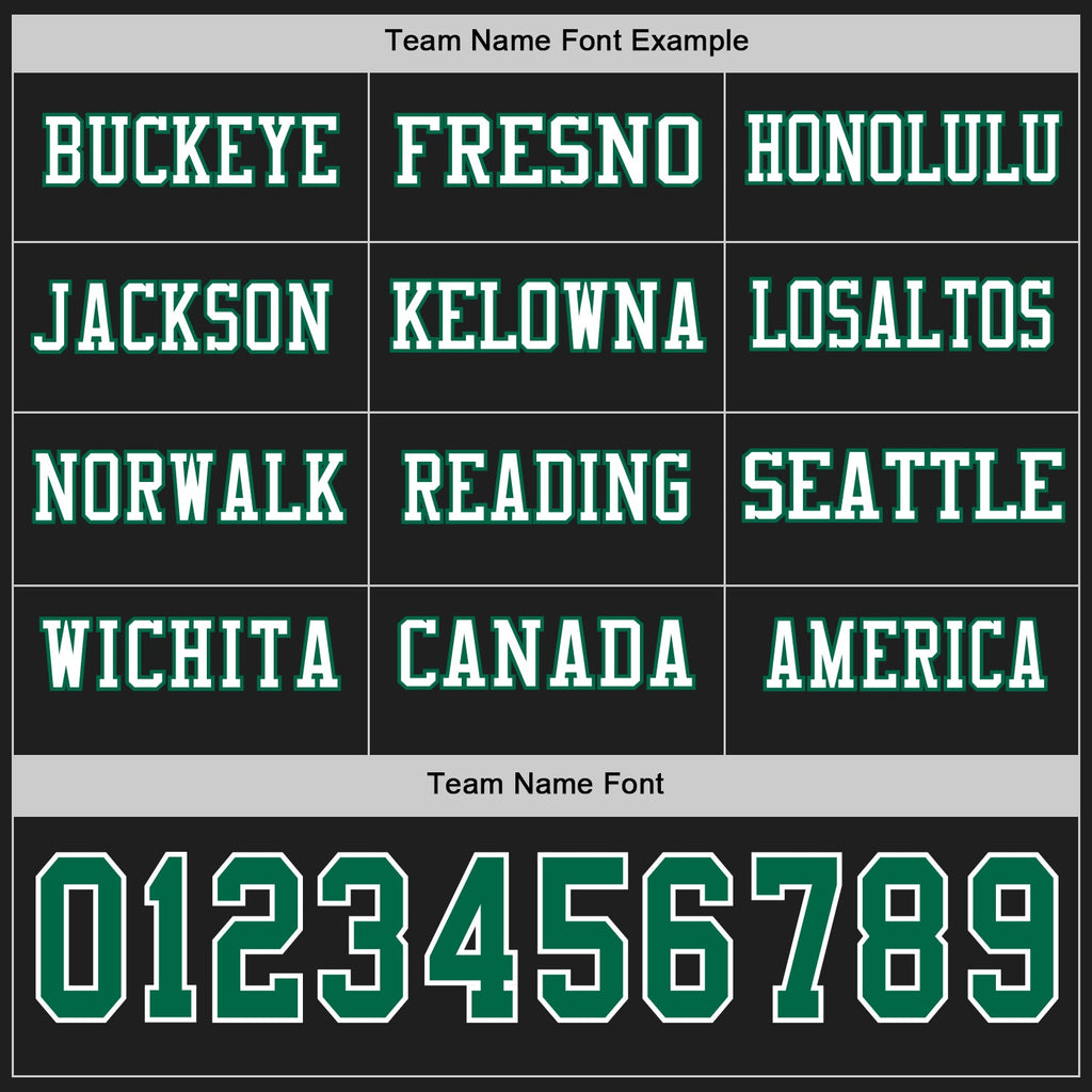 Custom Black Kelly Green-White Long Sleeve Authentic Football Jersey