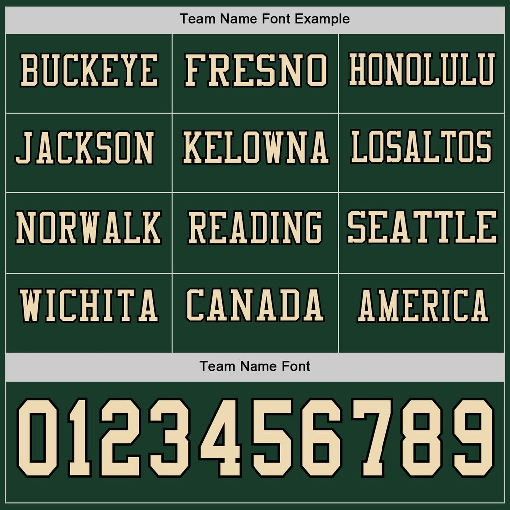 Custom Green Cream-Black Long Sleeve Authentic Football Jersey
