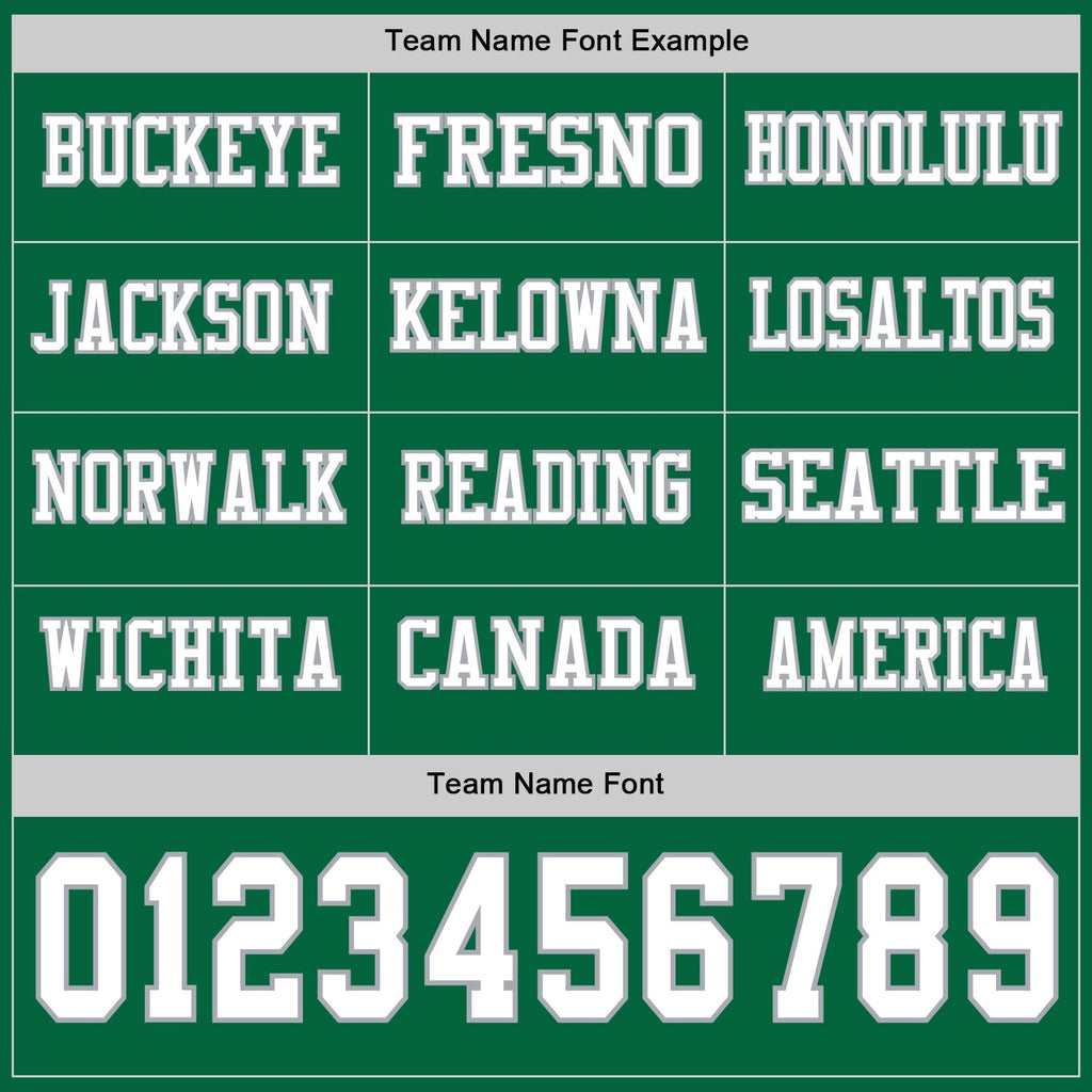 Custom Kelly Green White-Gray Long Sleeve Authentic Football Jersey