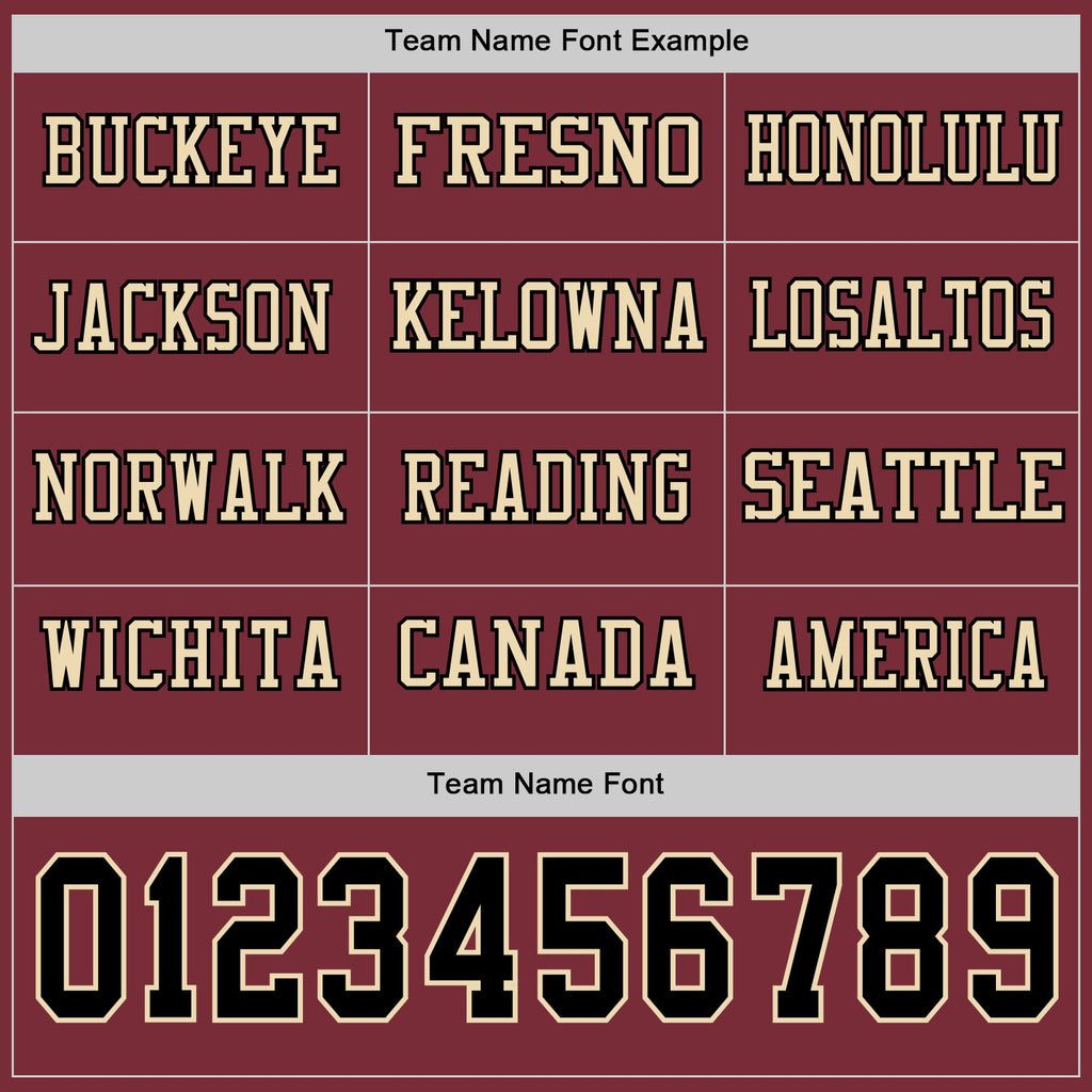 Custom Burgundy Black-Cream Long Sleeve Authentic Football Jersey