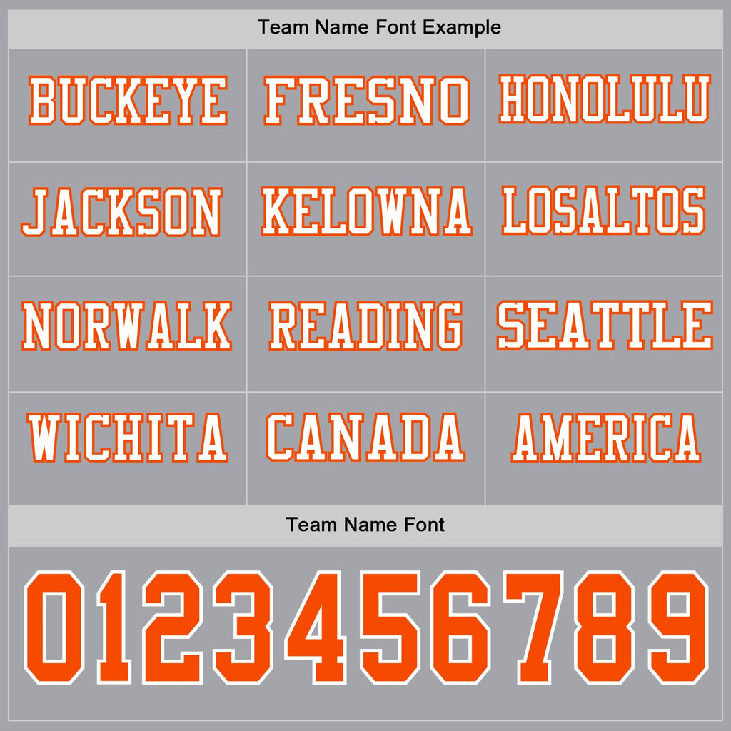 Custom Gray Orange-White Long Sleeve Authentic Football Jersey