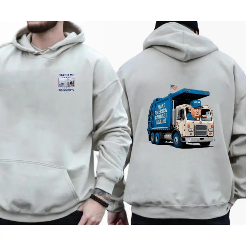 Make America Garbage Again Humorous Political Trump Garbage Truck Trump Guys Menswear T-Shirts