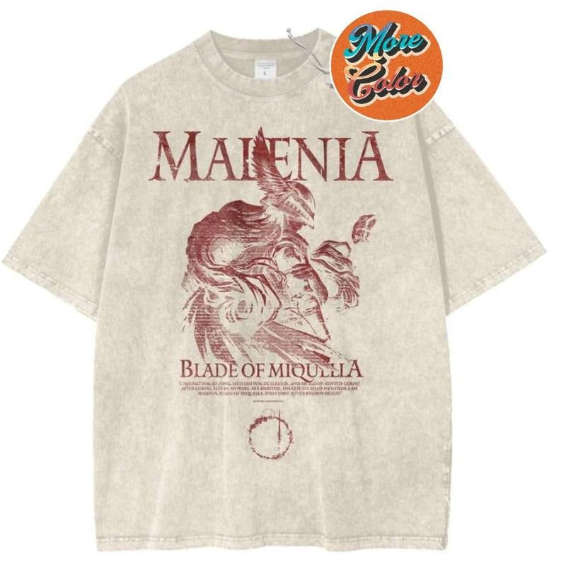 Malenia Elden Ring Game Anime Vintage Shirts Cotton Crew Neck Size S 3XL Menswear Top Womenswear Top Underwear Streetwear T-Shirts
