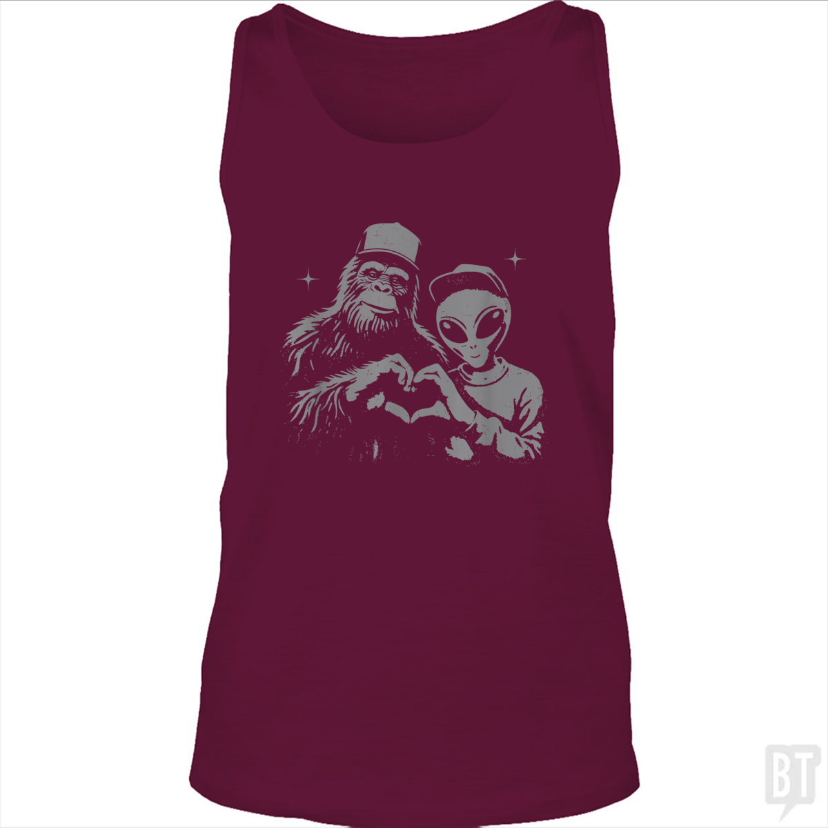 Bigfoot And Alien Tank Top