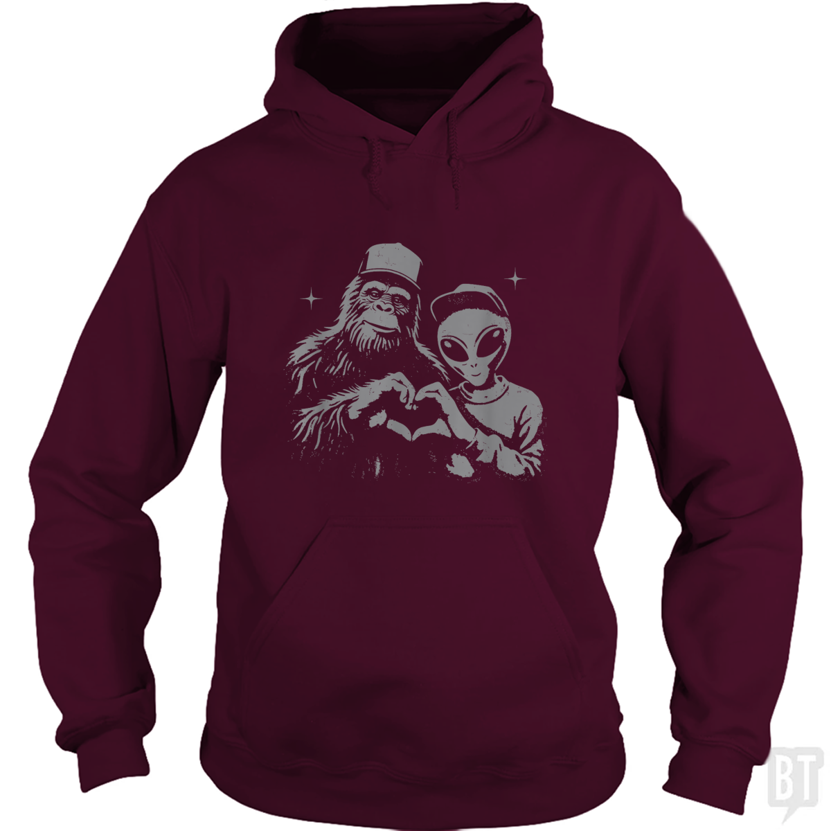Bigfoot And Alien Hoodie