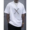 Classic White Cotton X Letter Soft Breathable & Durable Summer & Versatile Sophisticated Printing Techniques Everyday Casualwear Soft Fabric Made USA T-Shirts