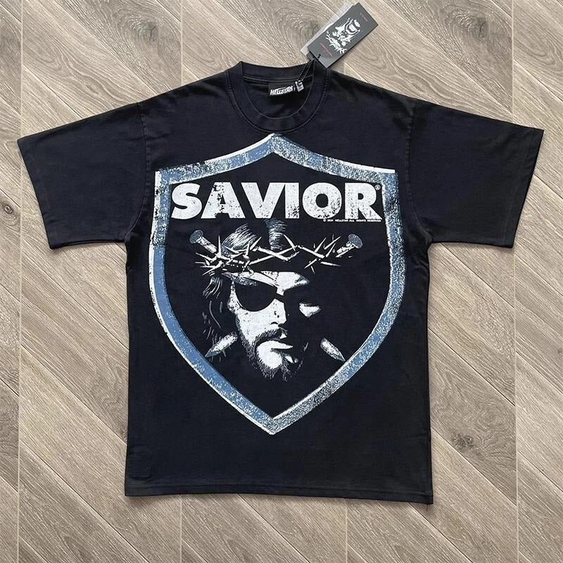 HELL STUDIOS STAR BIGGER THAN SATAN Retro Printed Short Sleeve T-Shirts