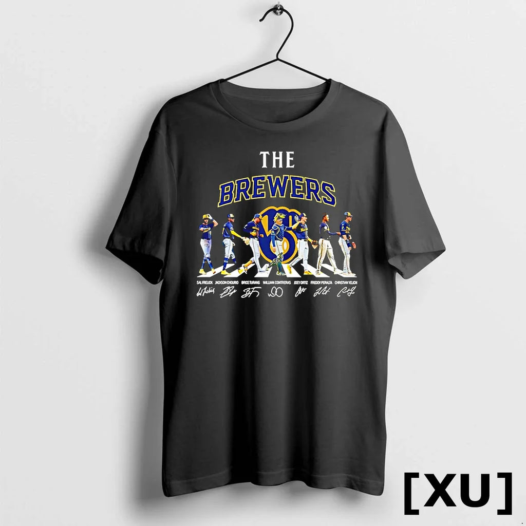 Milwaukee Brewers Players Abbey Road Signature Tshirts Sweater