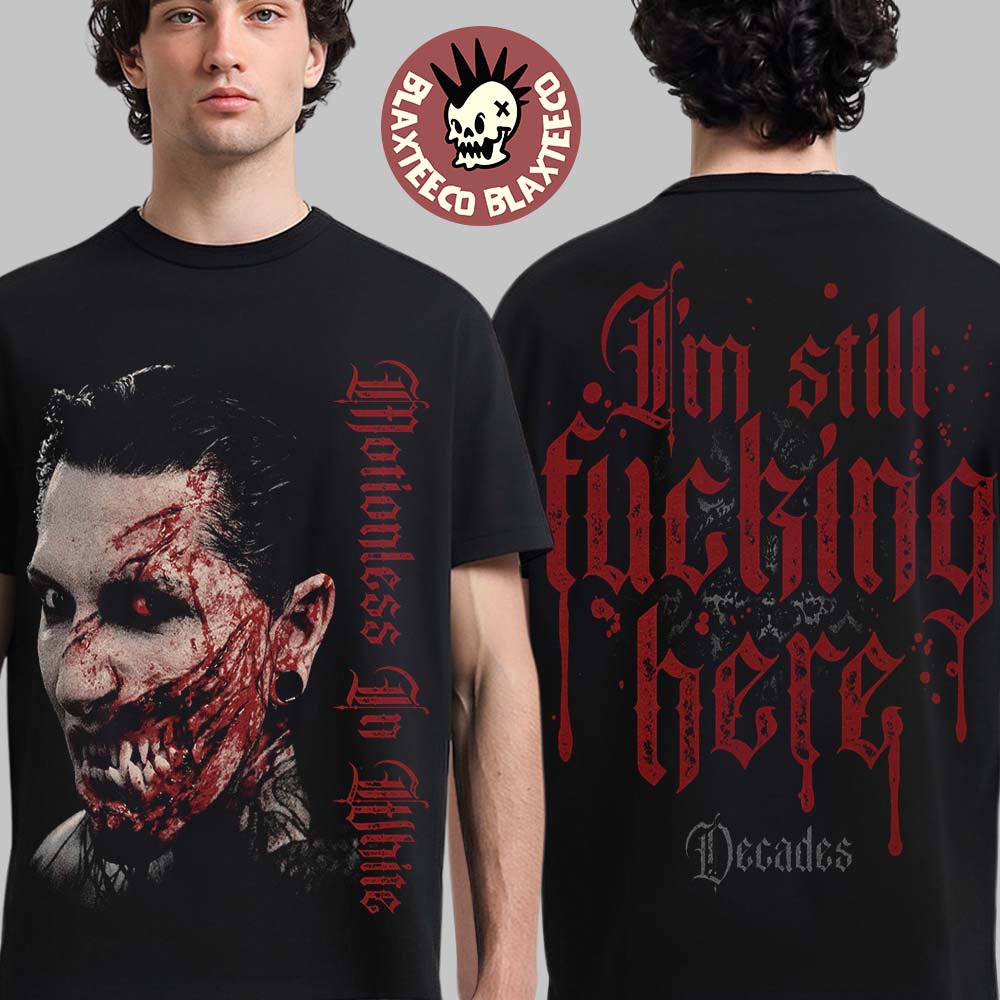 Motionless White Decade Album Merch Album Cover Still Here Tee (1)