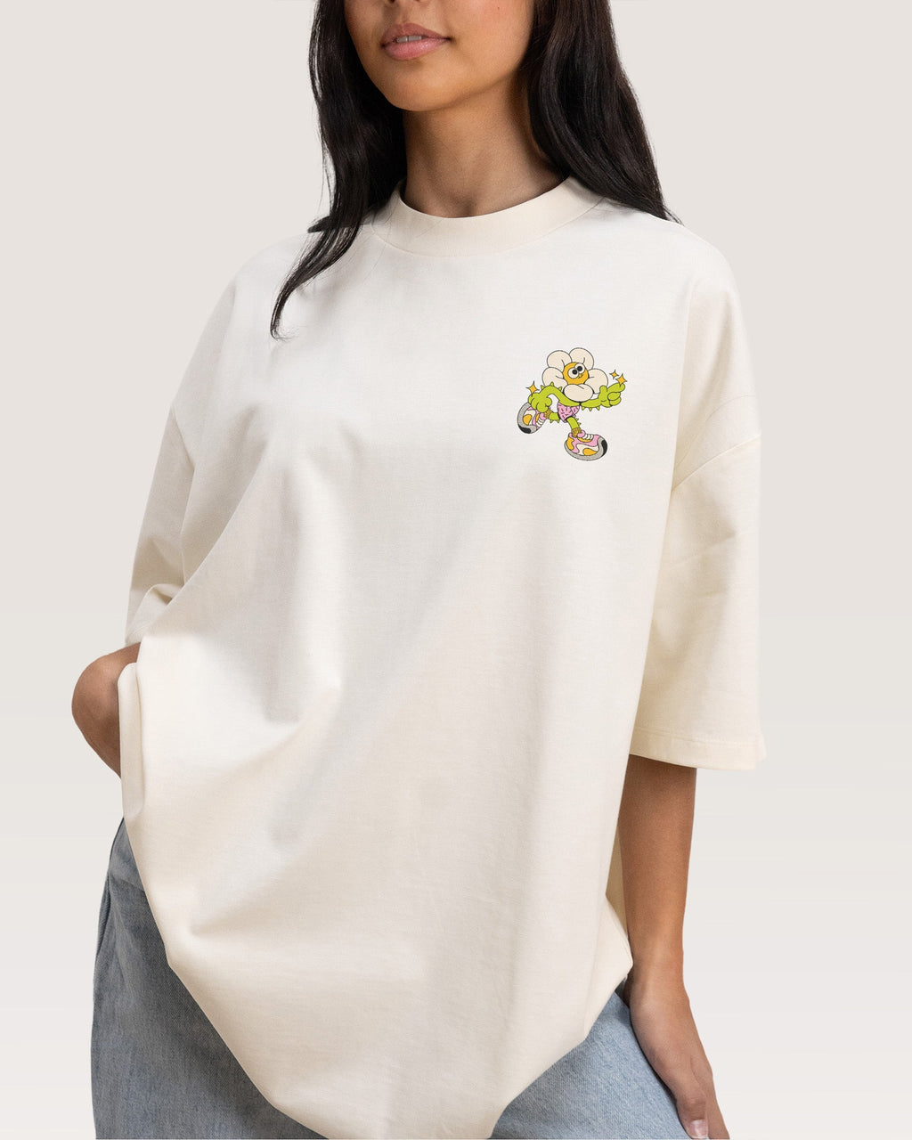 Among the Daisies Front and Back Oversized Tee