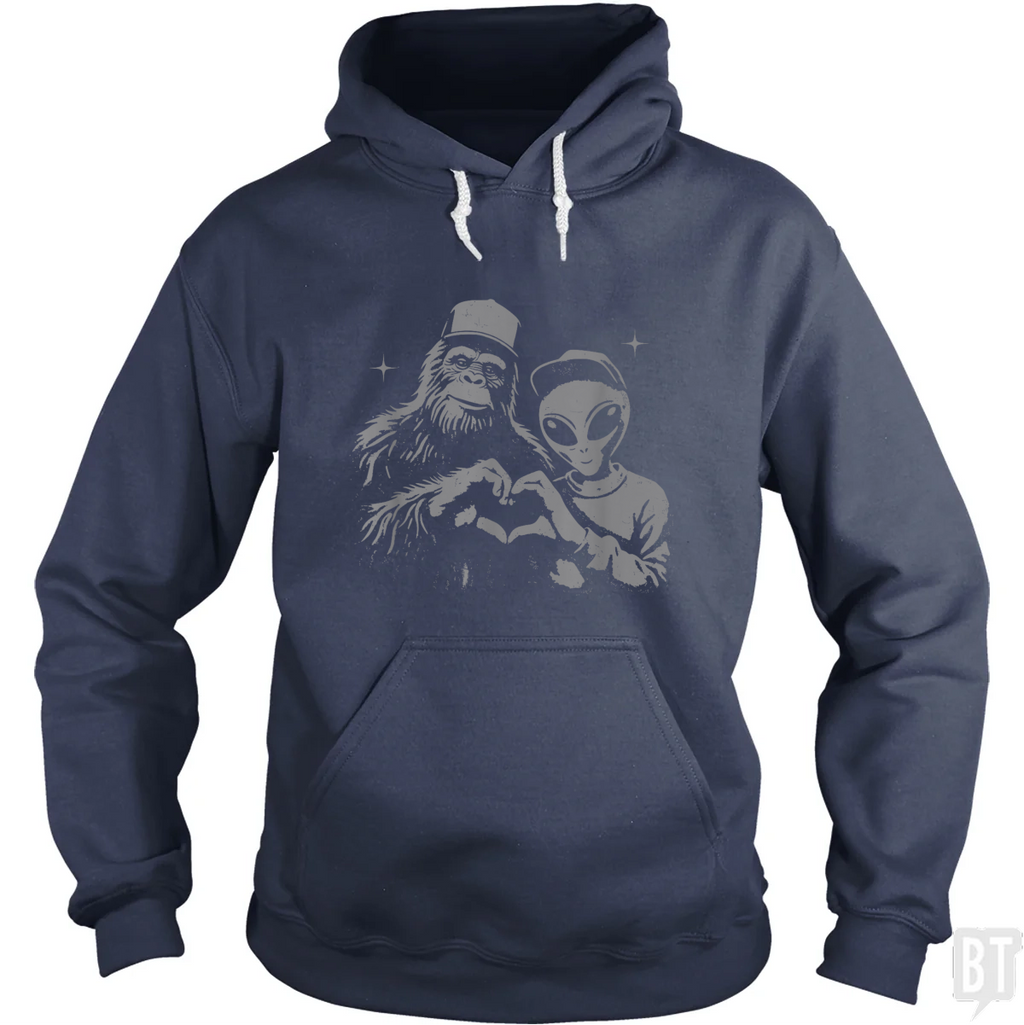 Bigfoot And Alien Hoodie