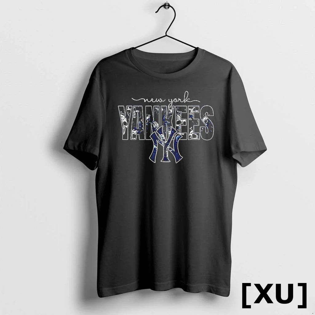New York Yankees Skulls Floral Graphic Baseball Tshirts Sweater